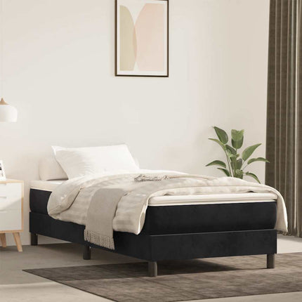 springmadras med pocketfjedre medium 100x220x20 cm fløjl sort