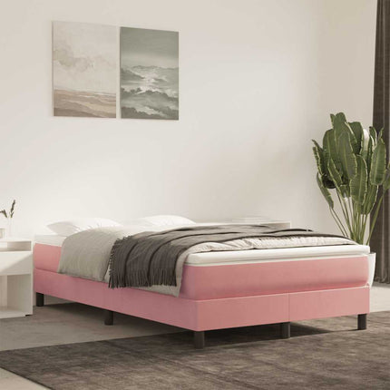 springmadras med pocketfjedre medium 120x220x20 cm fløjl lyserød