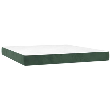 springmadras med pocketfjedre medium 160x220x20 cm fløjl mørkegrøn