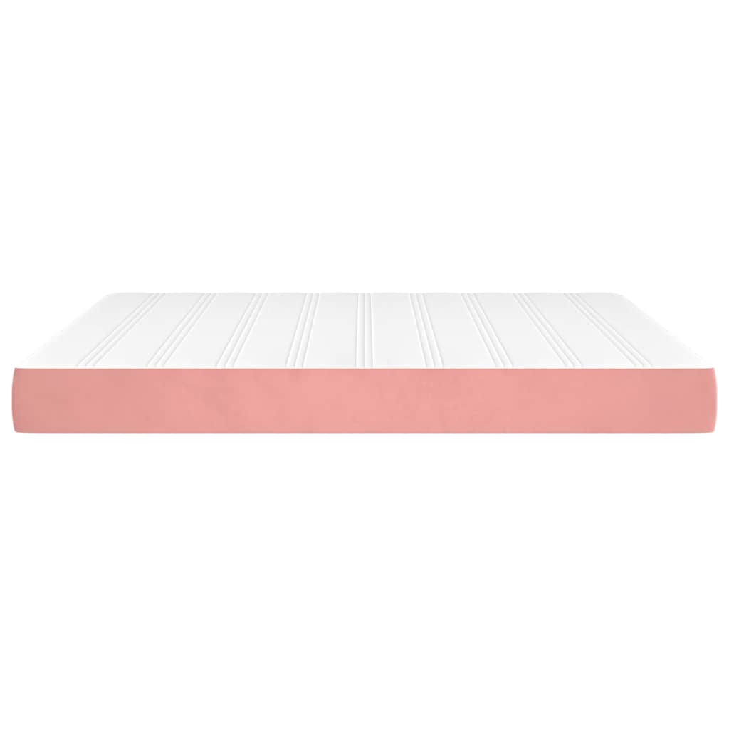 springmadras med pocketfjedre medium 160x220x20 cm fløjl pink