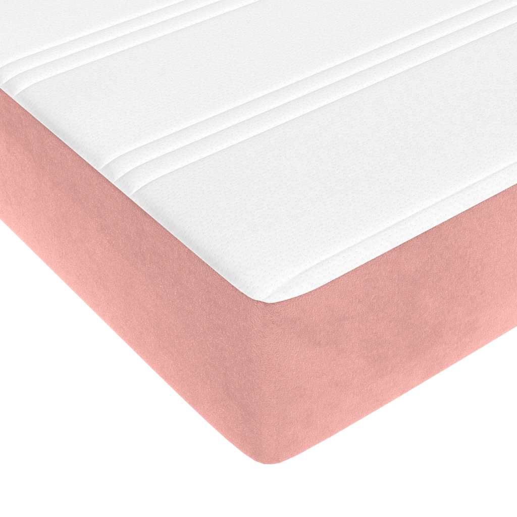 springmadras med pocketfjedre medium 160x220x20 cm fløjl pink