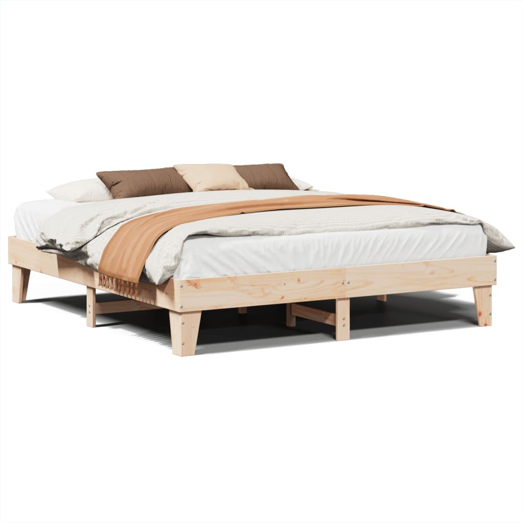 sengeramme uden madras 200x200 cm massivt fyrretræ