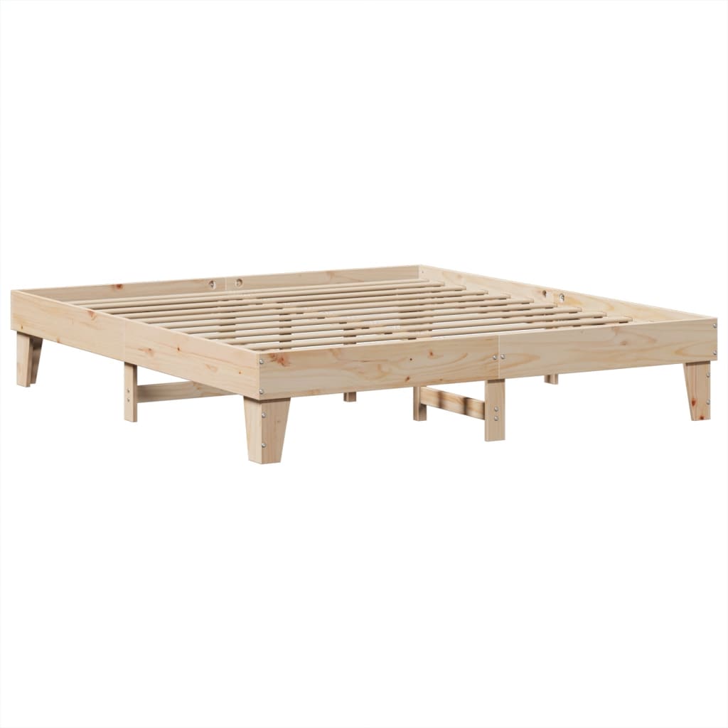 sengeramme uden madras 200x200 cm massivt fyrretræ