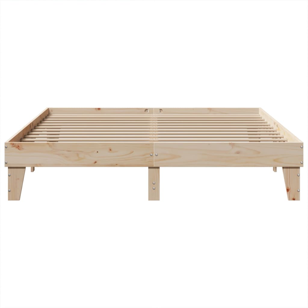 sengeramme uden madras 200x200 cm massivt fyrretræ