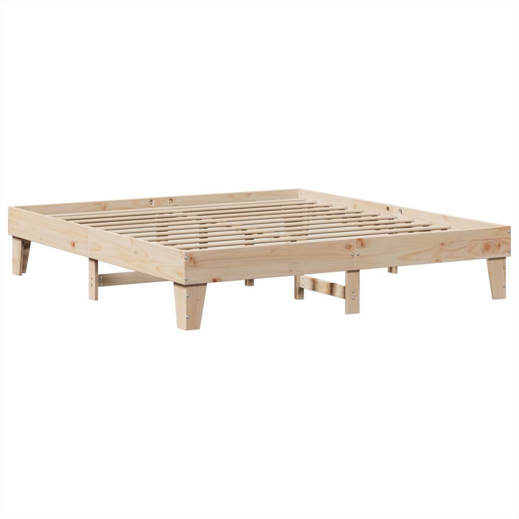 sengeramme uden madras 200x200 cm massivt fyrretræ