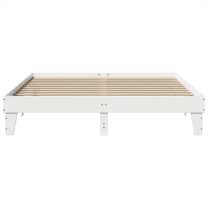 sengeramme uden madras 200x200 cm massivt fyrretræ hvid