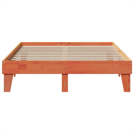 sengeramme uden madras 150x200 cm massivt fyrretræ gyldenbrun