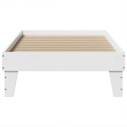 sengeramme uden madras 100x200 cm massivt fyrretræ hvid