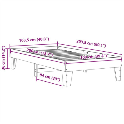 sengeramme uden madras 100x200 cm massivt fyrretræ hvid