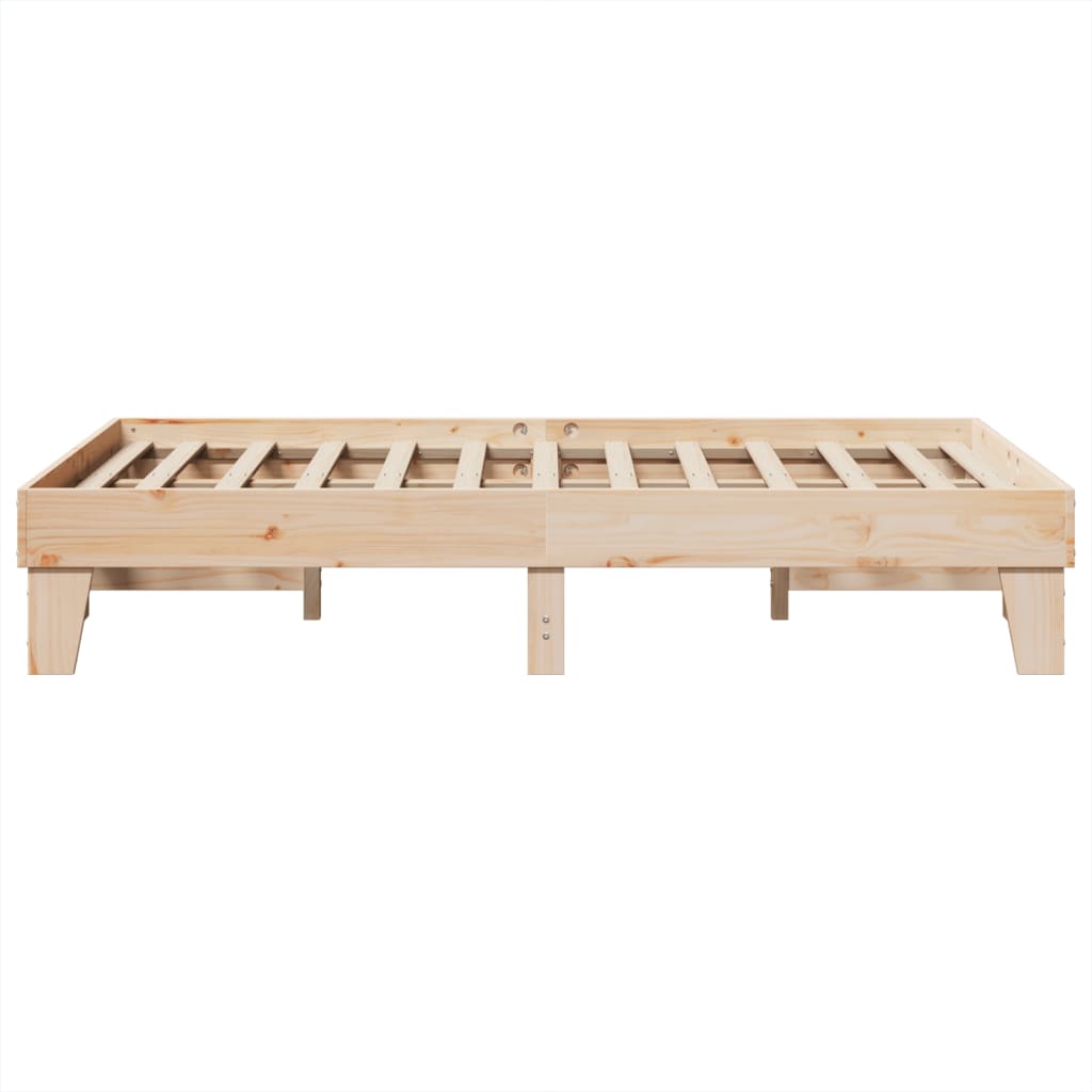 sengeramme uden madras 135x190 cm massivt fyrretræ hvid