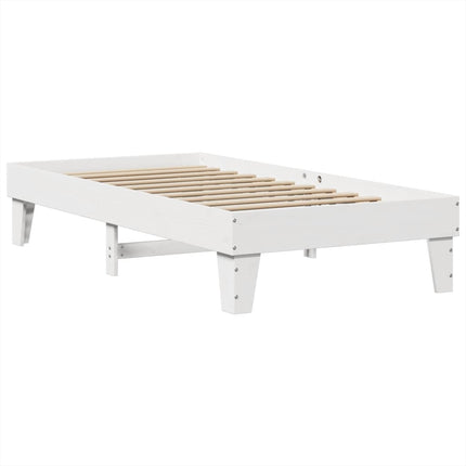 sengeramme uden madras 90x190 cm massivt fyrretræ hvid