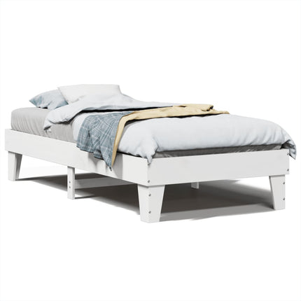 sengeramme uden madras 75x190 cm massivt fyrretræ hvid