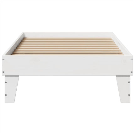 sengeramme uden madras 75x190 cm massivt fyrretræ hvid