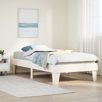 sengeramme uden madras 75x190 cm massivt fyrretræ hvid