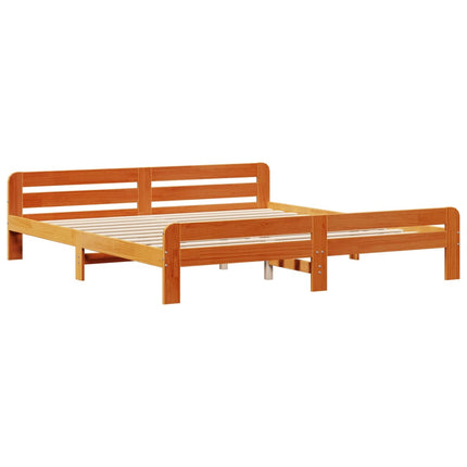 sengeramme uden madras 180x200 cm massivt fyrretræ gyldenbrun