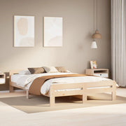sengeramme uden madras 150x200 cm massivt fyrretræ
