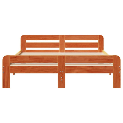 sengeramme uden madras 150x200 cm massivt fyrretræ gyldenbrun