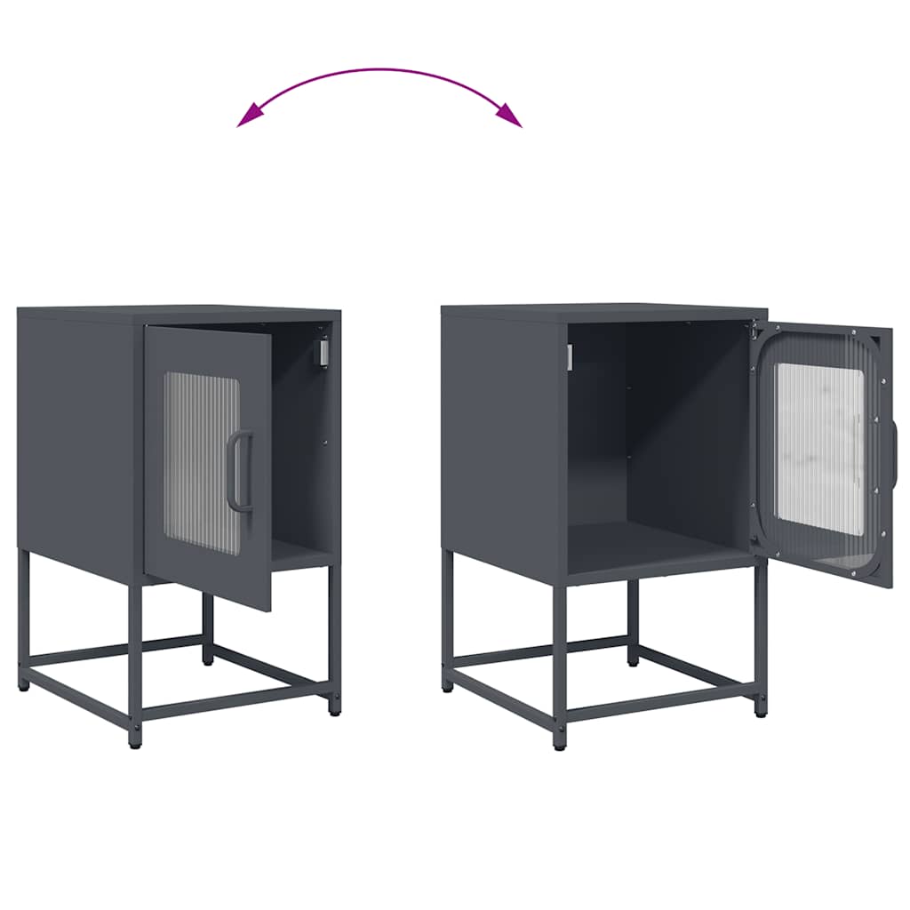 sengebord 36x39x60,5 cm koldvalset stål antracitgrå