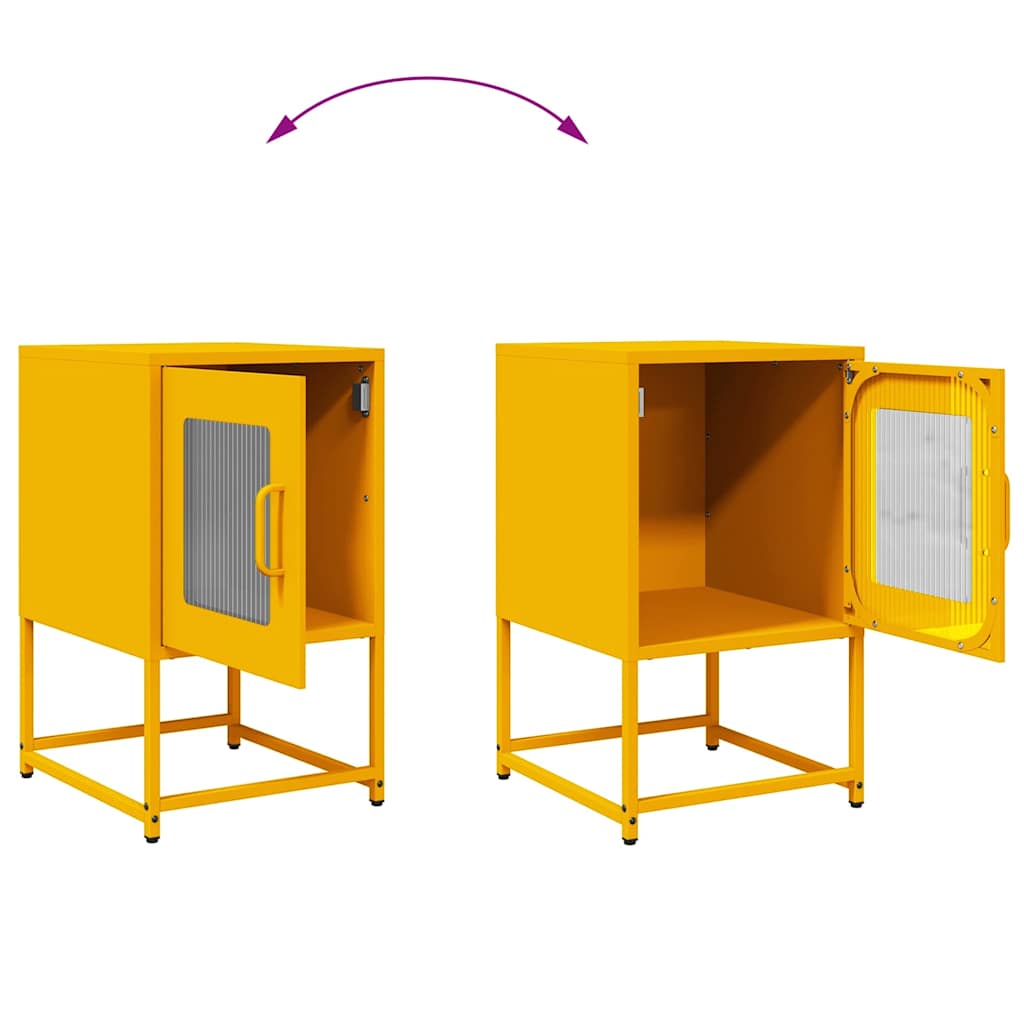 sengebord 36x39x60,5 cm koldvalset stål sennepsgul
