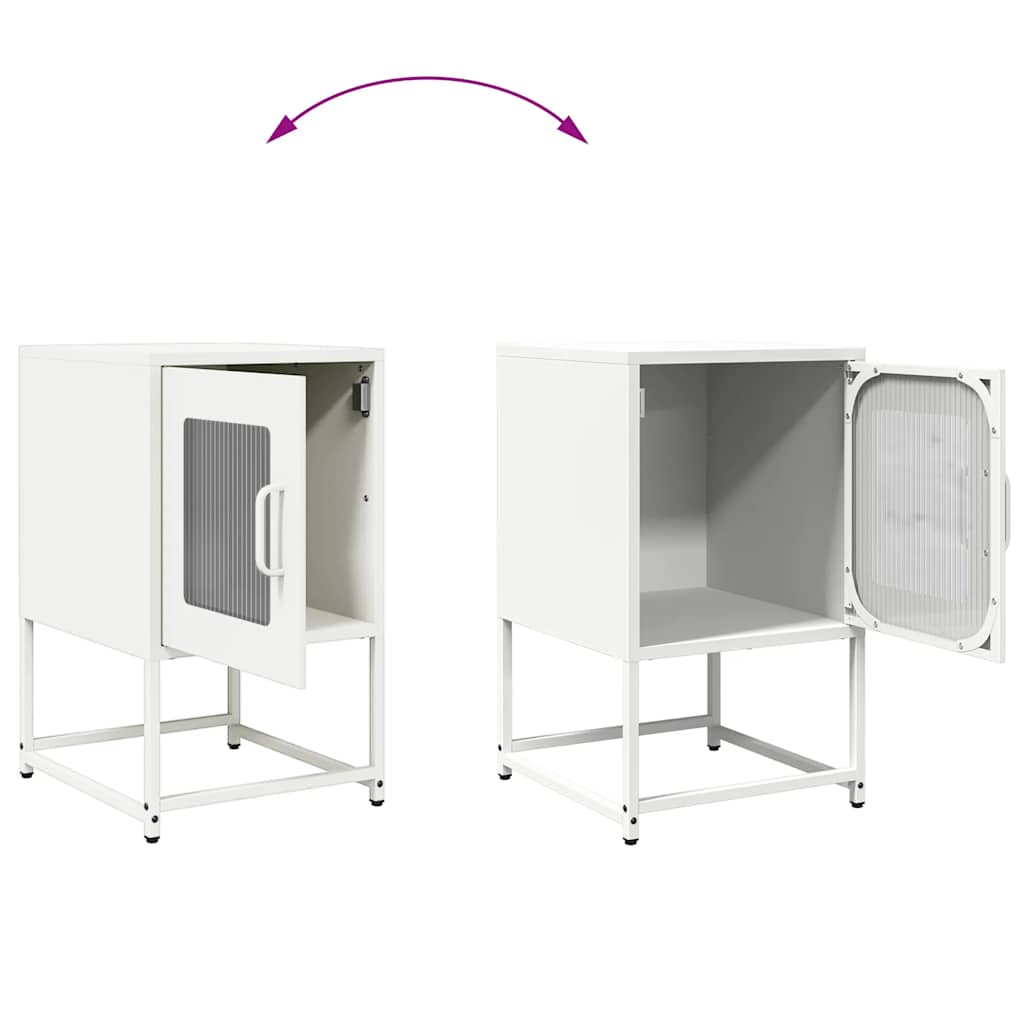 sengebord 36x39x60,5 cm koldvalset stål hvid