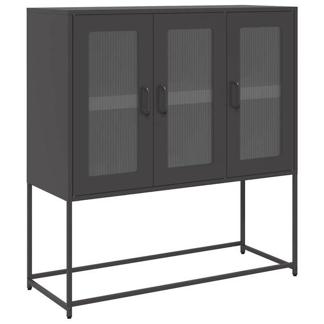 skænk 100,5x39x107 cm koldvalset stål sort