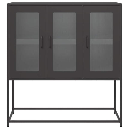 skænk 100,5x39x107 cm koldvalset stål sort