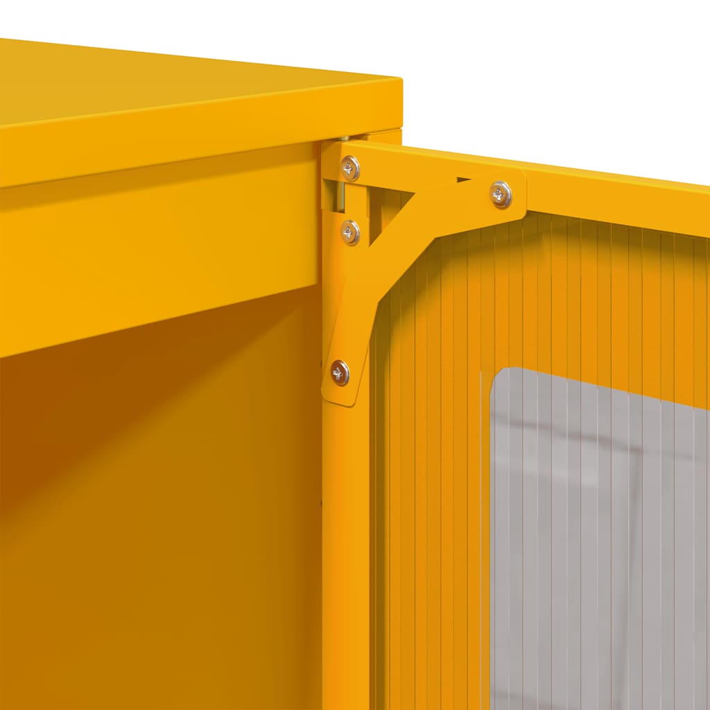 skænk 100,5x39x107 cm koldvalset stål sennepsgul