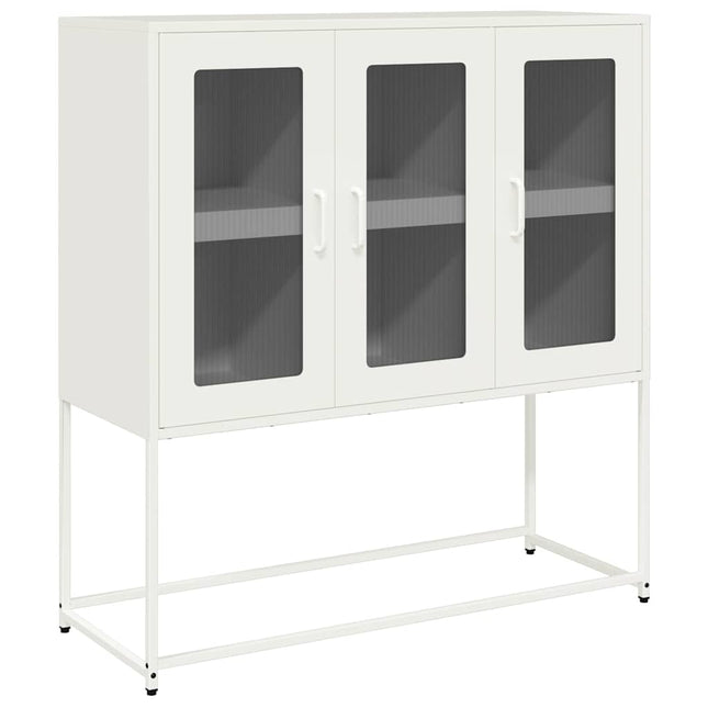 skænk 100,5x39x107 cm koldvalset stål hvid