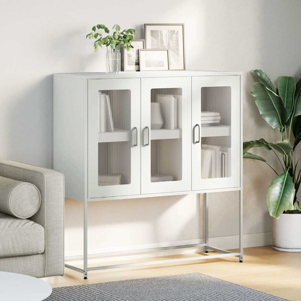 skænk 100,5x39x107 cm koldvalset stål hvid