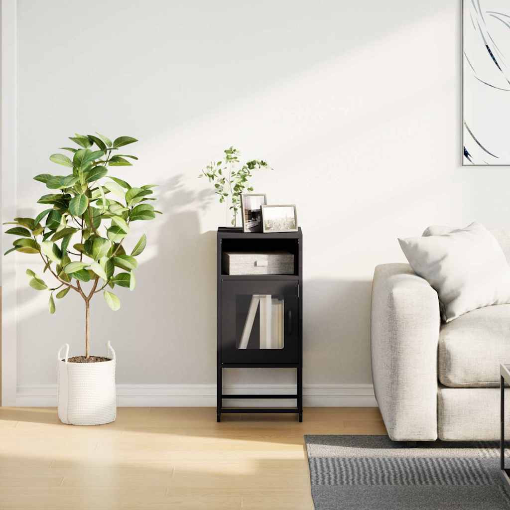 sengebord 36x39x78 cm koldvalset stål sort