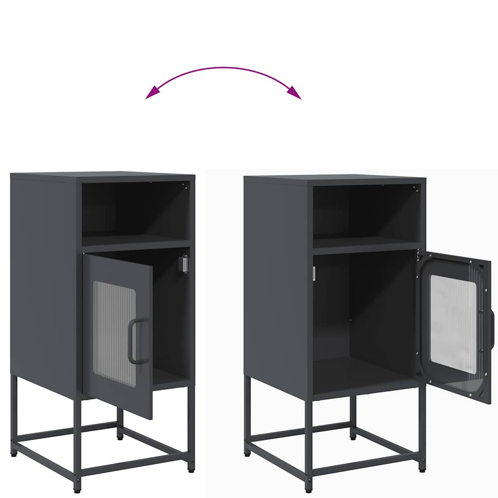 sengebord 36x39x78 cm koldvalset stål antracitgrå