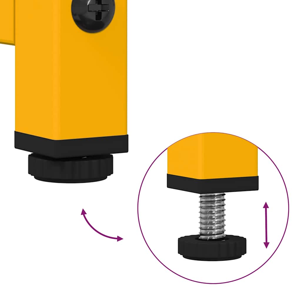 sengebord 36x39x78 cm koldvalset stål sennepsgul
