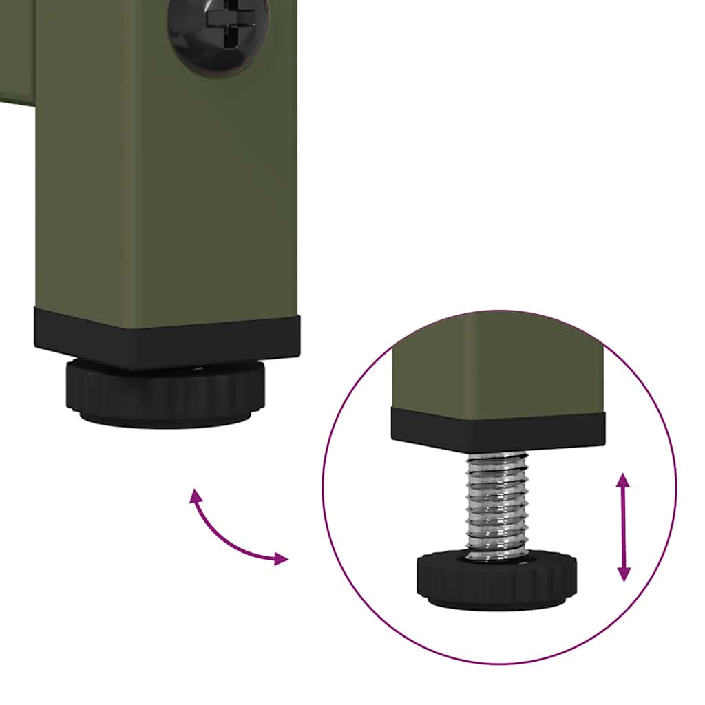 sengebord 36x39x78 cm koldvalset stål olivengrøn