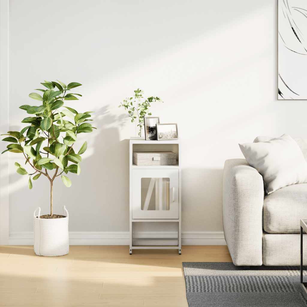 sengebord 36x39x78 cm koldvalset stål hvid