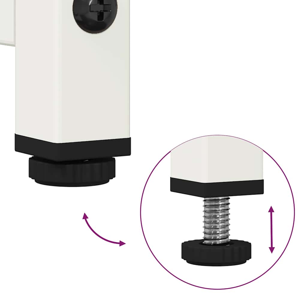 sengebord 36x39x78 cm koldvalset stål hvid