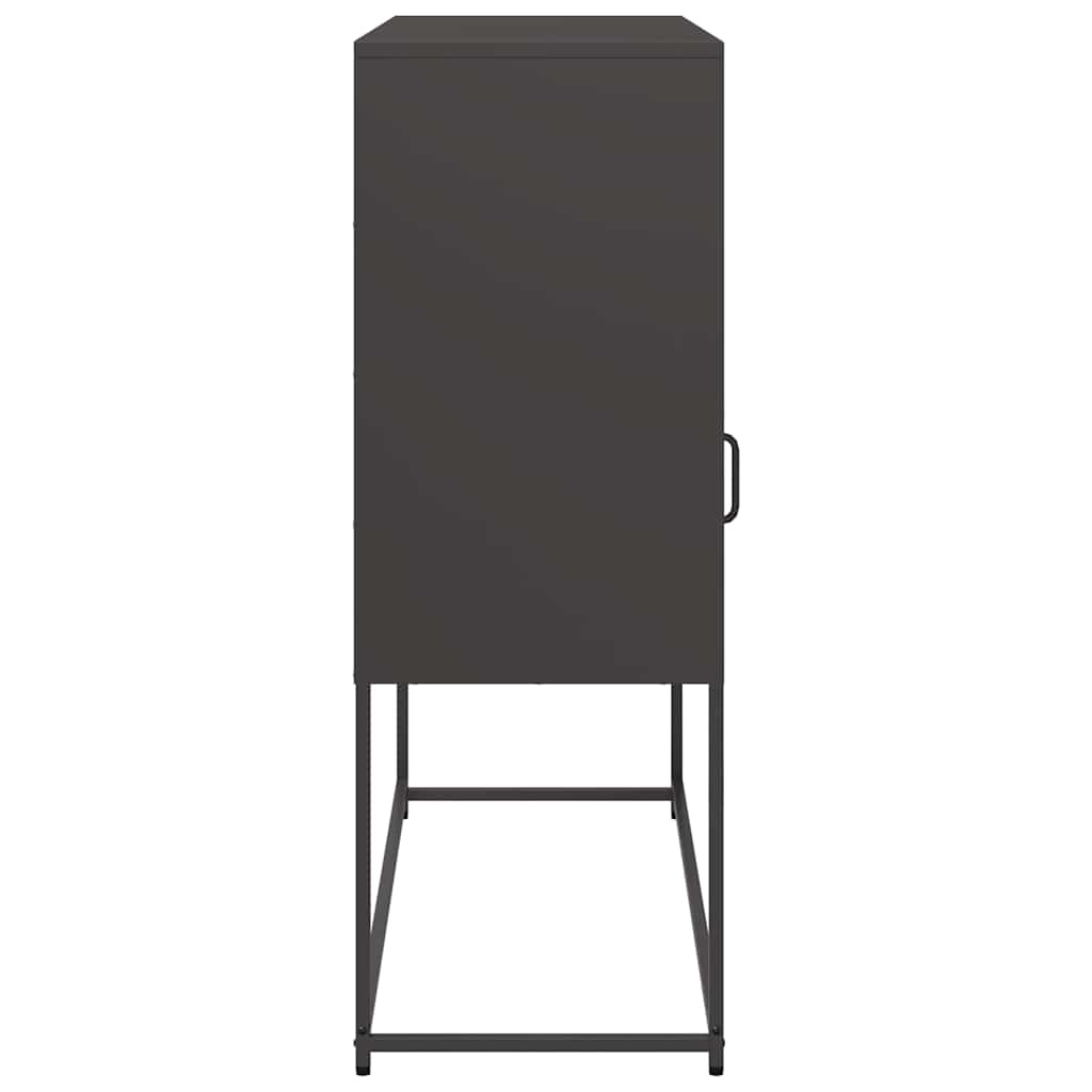 skænk 100,5x39x107 cm koldvalset stål sort