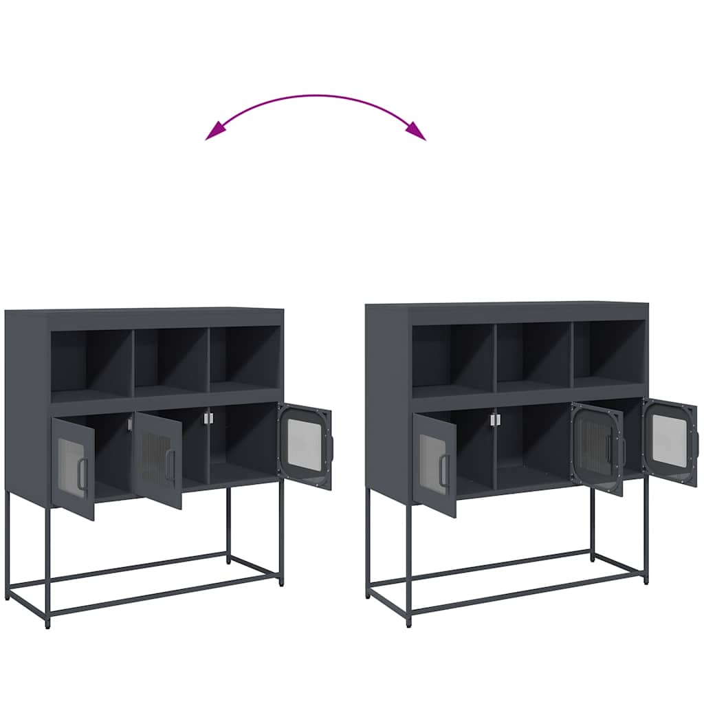 skænk 100,5x39x107 cm koldvalset stål antracitgrå