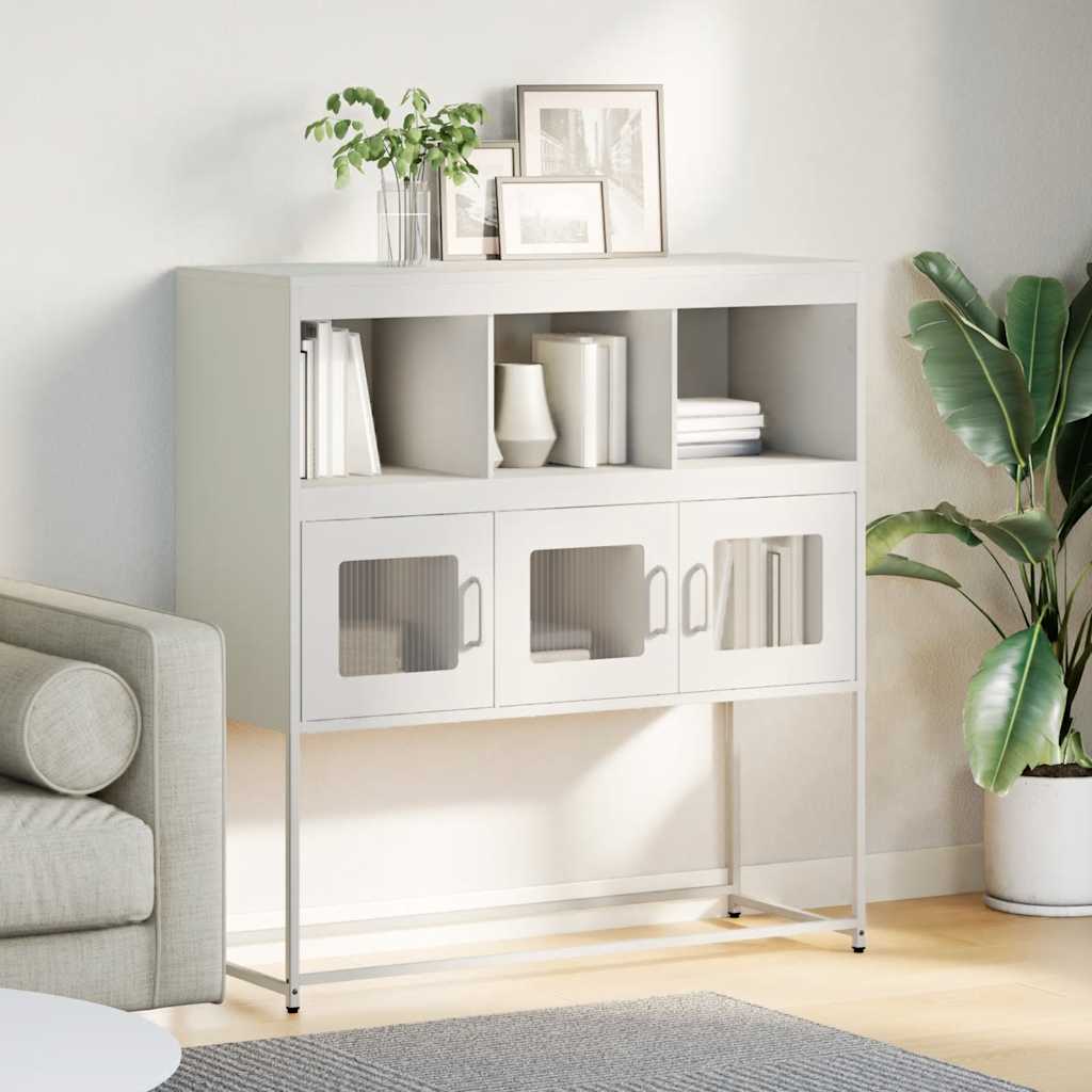 skænk 100,5x39x107 cm koldvalset stål hvid