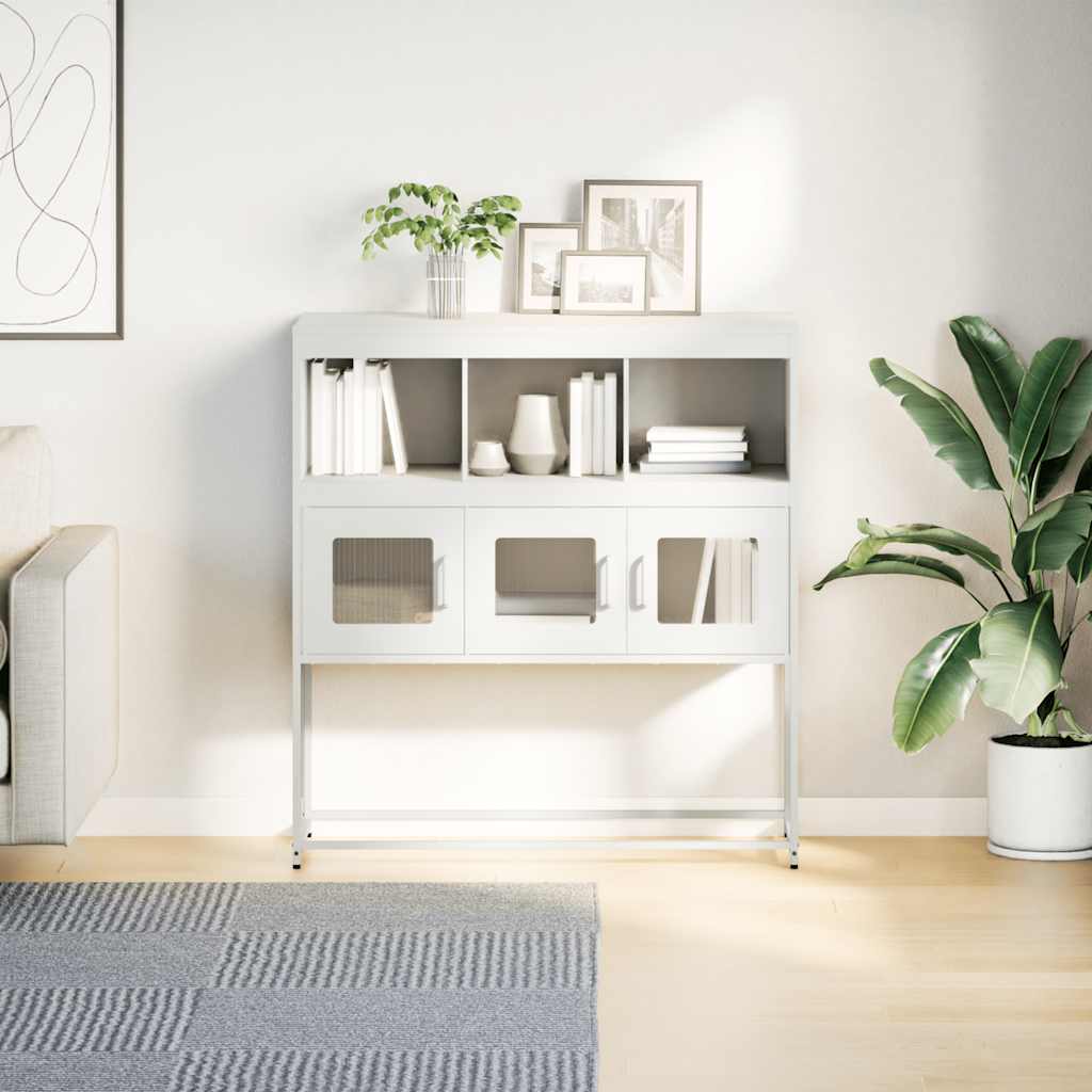 skænk 100,5x39x107 cm koldvalset stål hvid