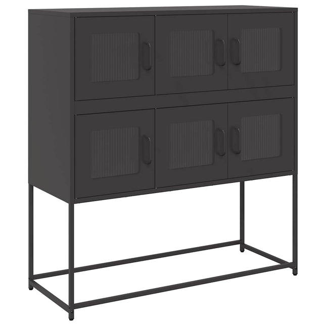 skænk 100,5x39x107 cm koldvalset stål sort