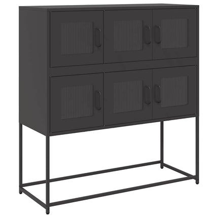 skænk 100,5x39x107 cm koldvalset stål sort