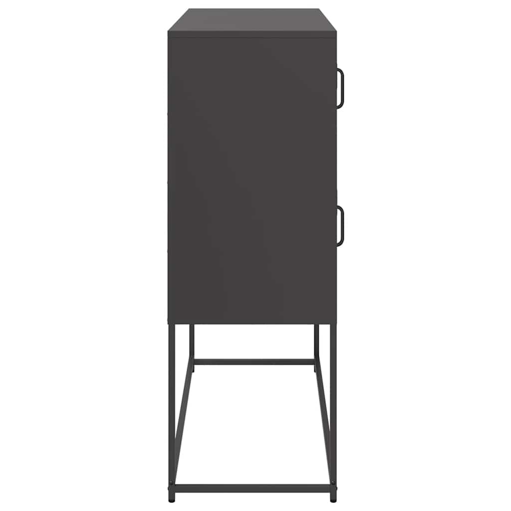 skænk 100,5x39x107 cm koldvalset stål sort