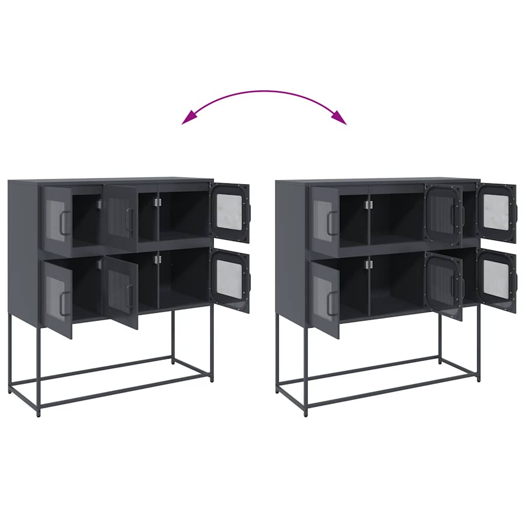 skænk 100,5x39x107 cm koldvalset stål antracitgrå