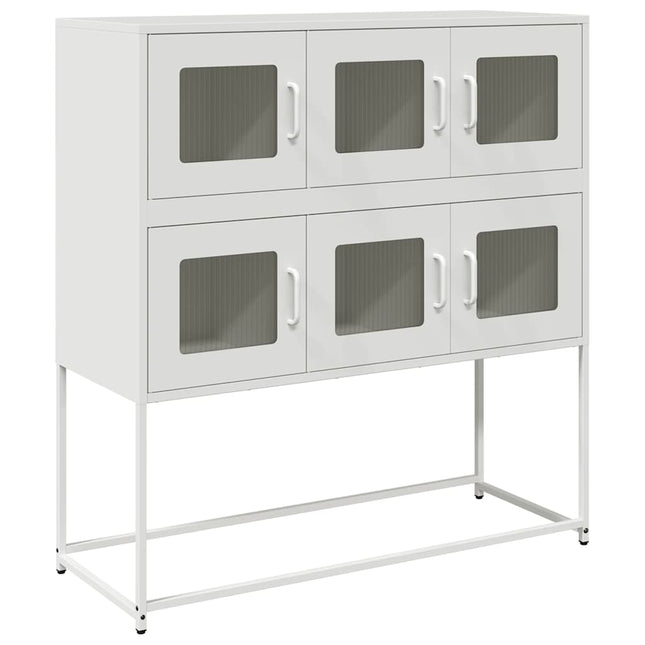 skænk 100,5x39x107 cm koldvalset stål hvid