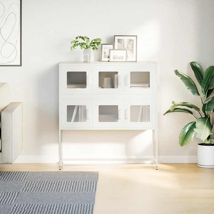 skænk 100,5x39x107 cm koldvalset stål hvid
