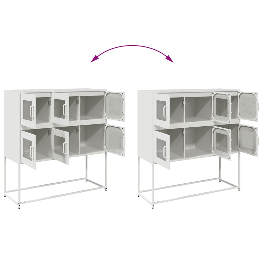 skænk 100,5x39x107 cm koldvalset stål hvid