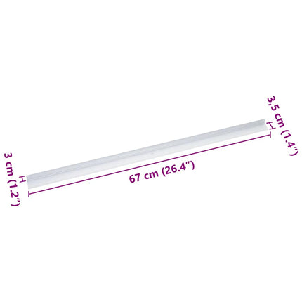 Trinkantprofiler 10 pcs Sølv 67 x 3.5 x 3 cm Aluminium