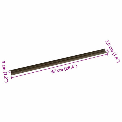 Trinkantprofiler 30 stk. Brun 67 x 3.5 x 3 cm Aluminium