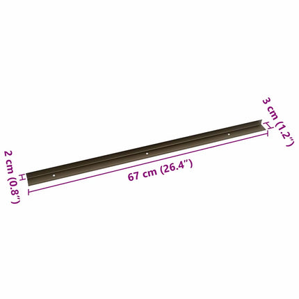 Trinkantprofiler 10 pcs Brun 67 x 3 x 2 cm Aluminium