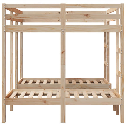 tredobbelt køjeseng 140x200/70x140 cm massivt fyrretræ
